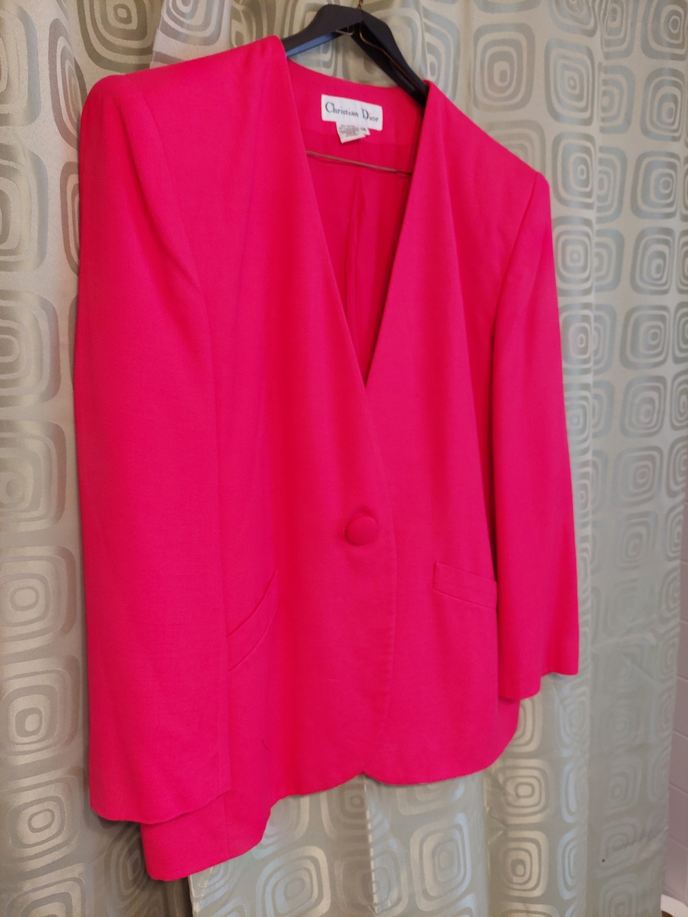Dior Hot Pink Single-Button V-Neck Blazer